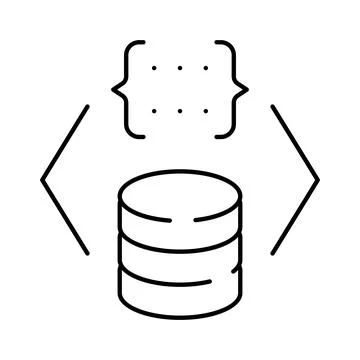 Database icon with code brackets for backend development Ilustración de archivo