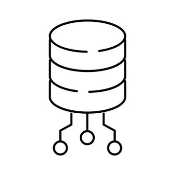 Database icon connecting to network points イラスト素材