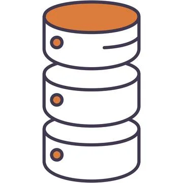 Database icon data server base vector cylinder Stock Illustration