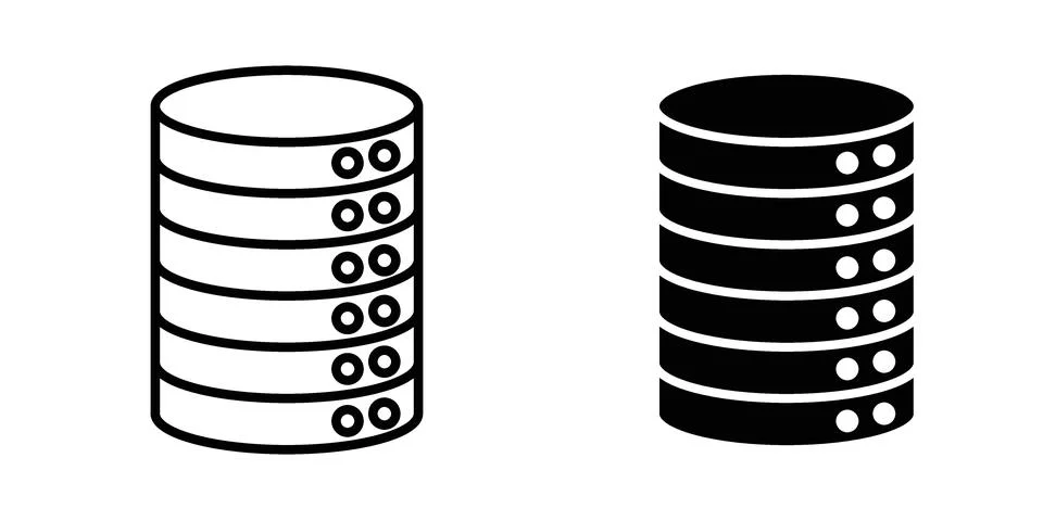 Database icon for design projects and web UI Stock Illustration