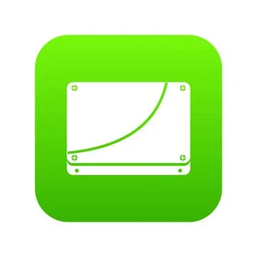 Database icon digital green Stock Illustration
