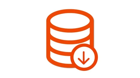 Database icon with down arrow symbol isolate on white background. Stock Footage 277128290