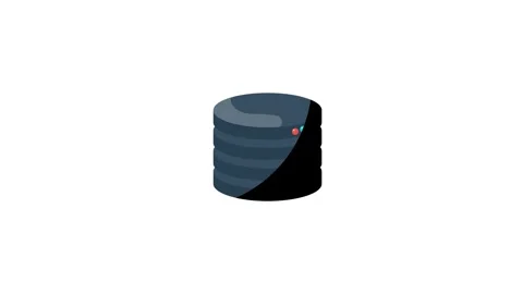 A database icon enclosed in a circle, symbolizing focus or emphasis on data.. 스톡 동영상 332535200