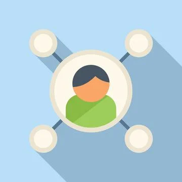 Database icon flat vector. Crm data イラスト素材