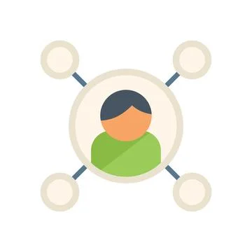 Database icon flat vector. Crm data イラスト素材