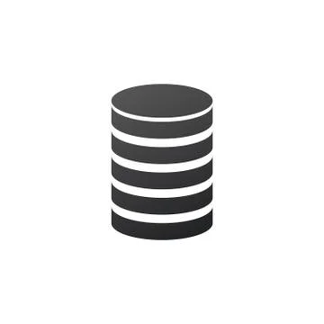 Database Icon, hosting data symbol, money or coin stack. Vector illustration  Stock Illustration