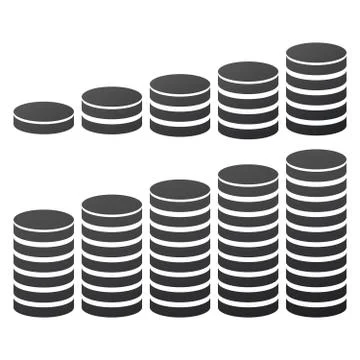 Database Icon, hosting data symbol, money or coin stack. 10 options. Vector i Stock Illustration