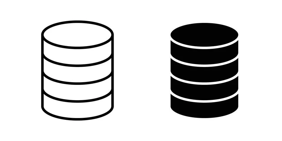 Database icon illustration. Pixel perfect vector graphics Stock Illustration