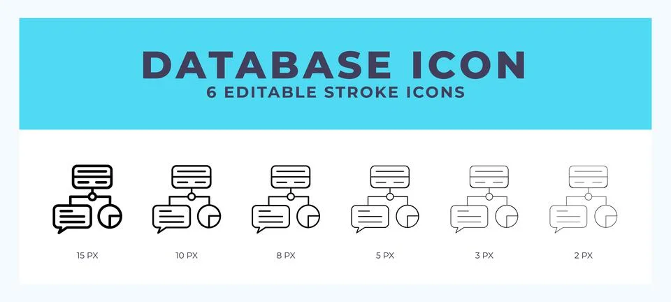 Database icon illustration vector with editable stroke. Stock Illustration