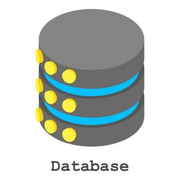 Database icon, isometric style Stock Illustration