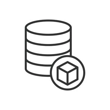 Database, icon in line design. Database, data storage, database system, database Stock Illustration