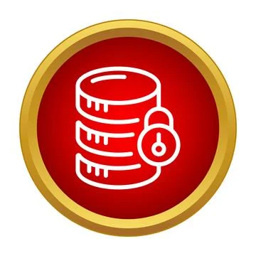 Database icon with lock symbolizing data security Stock Illustration