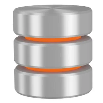 Database icon with red elements Illustrazione stock