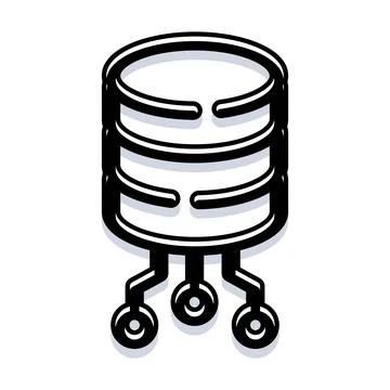 Database icon representing digital data storage technology Stock Illustration