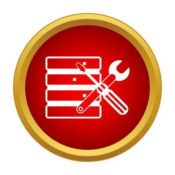 Database icon representing server maintenance and data repair イラスト素材