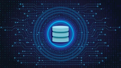 Database Icon Secure Animated 4k Shown on Tech Electronic, Digital Stock Footage 176227490