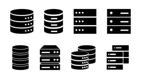 Database icon set. database vector icon Illustrazione stock