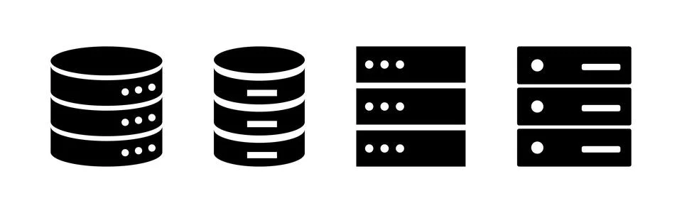 Database icon set. database vector icon Stock Illustration