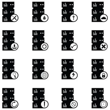 Database icon set Stock Illustration