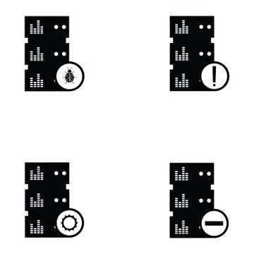 Database icon set Stock Illustration