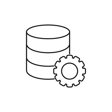 Database icon with setting sign Stock Illustration