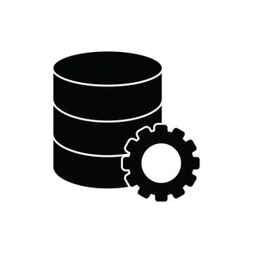 Database icon with setting sign Stock Illustration