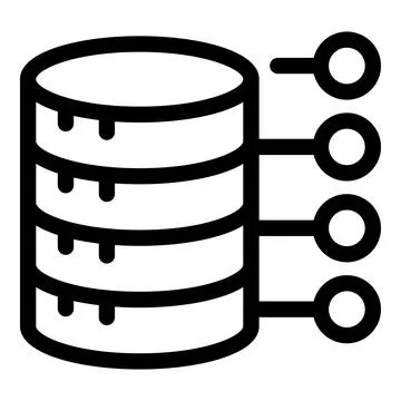 Database icon showing data being processed or organized Stock Illustration