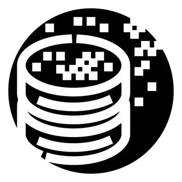 Database icon showing data corruption and loss 스톡 일러스트