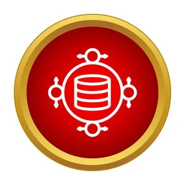 Database icon showing data sharing and network server Ilustração Stock
