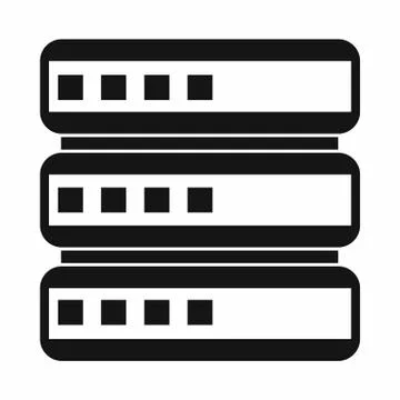 Database icon, simple style Illustrazione stock