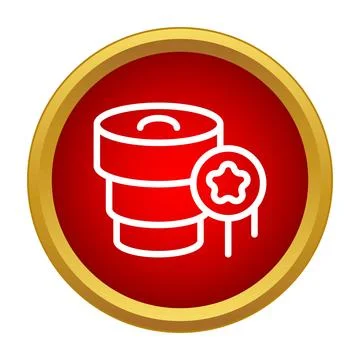 Database icon with star for lead generation concept Stock Illustration