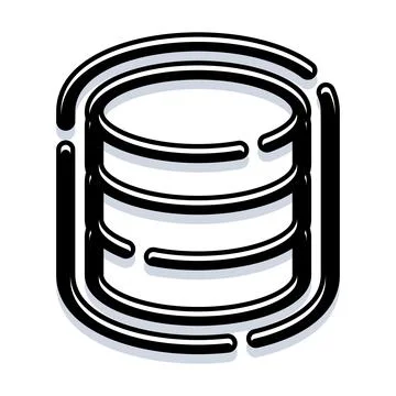 Database icon symbolizing data storage and digital computing 库存插图