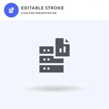 Database icon vector, filled flat sign, solid pictogram isolated on white, lo Stock Illustration