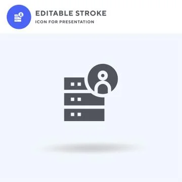 Database icon vector, filled flat sign, solid pictogram isolated on white, logo 스톡 일러스트