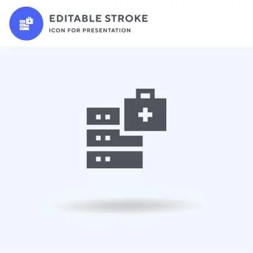 Database icon vector, filled flat sign, solid pictogram isolated on white, logo Stock Illustration