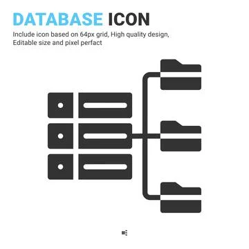 Database icon vector with glyph style isolated on white background イラスト素材