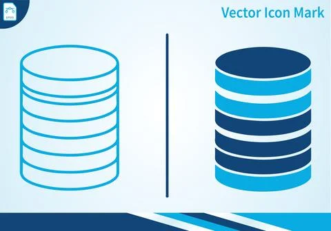 Database icon vector illustration in two styles. Stock Illustration