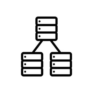 The database is an icon vector. Isolated contour symbol illustration Illustrazione stock