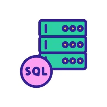 The database is an icon vector. Isolated contour symbol illustration Stock Illustration