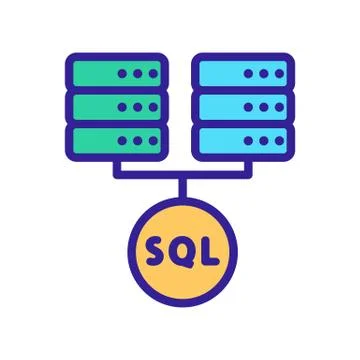 The database is an icon vector. Isolated contour symbol illustration Stock Illustration