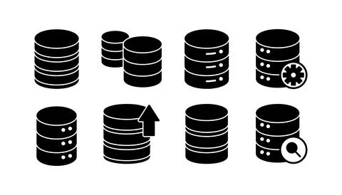Database icon vector. server icon. storage Illustrazione stock