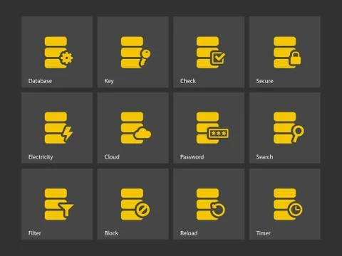 Database icons Stock Illustration