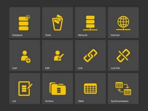 Database icons 스톡 일러스트