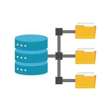 Database illustration of server and folders イラスト素材