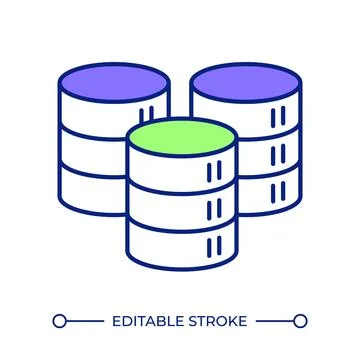 Database infrastructure line color icon Stock Illustration