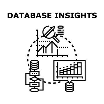 Database insights analyzing information for data management Stock Illustration