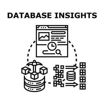 Database insights analyzing processing information data mining concept Stock Illustration
