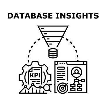 Database insights data analysis and optimization concept Illustrazione stock