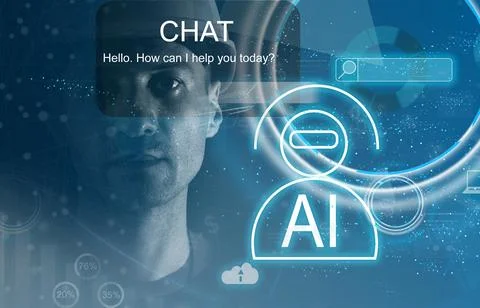 Database with intelligent system, future technology, technical progress, smart Stock Photos