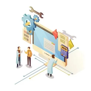 Database Isometric Illustration Stock Illustration